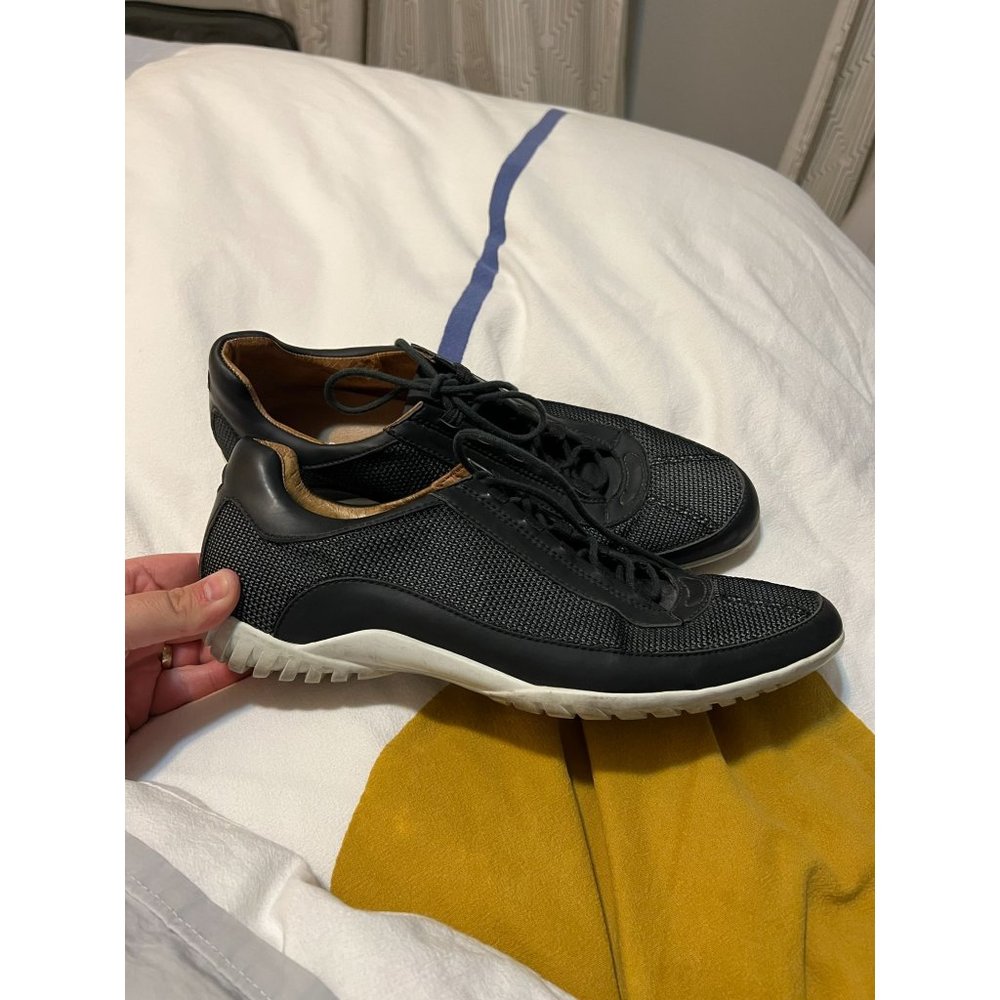 Donald‎ J Pliner Mens Black Mesh Leather Low Top Sneakers Size 11.5M